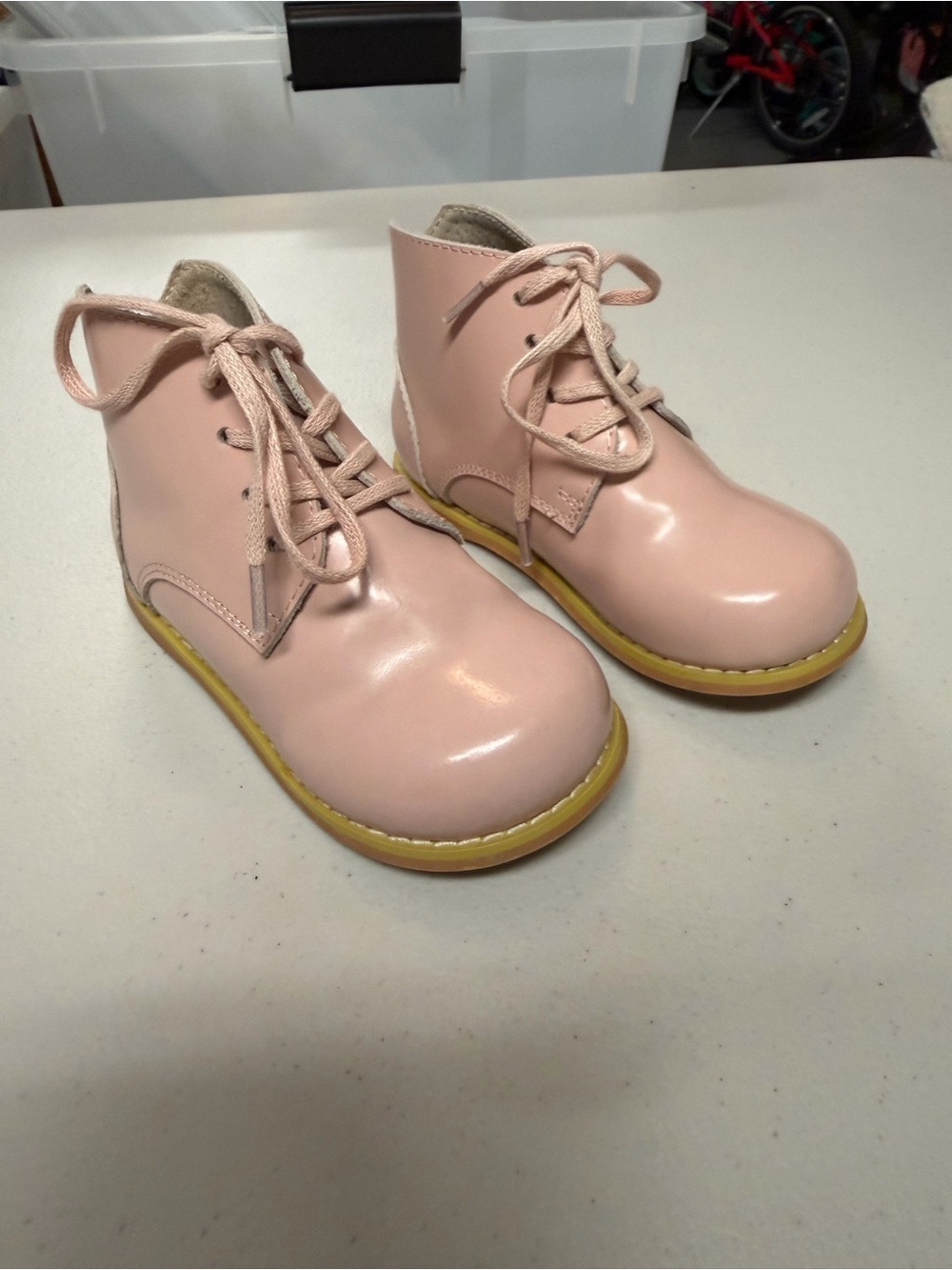 Kids Pink Lace-Up Ankle Boots